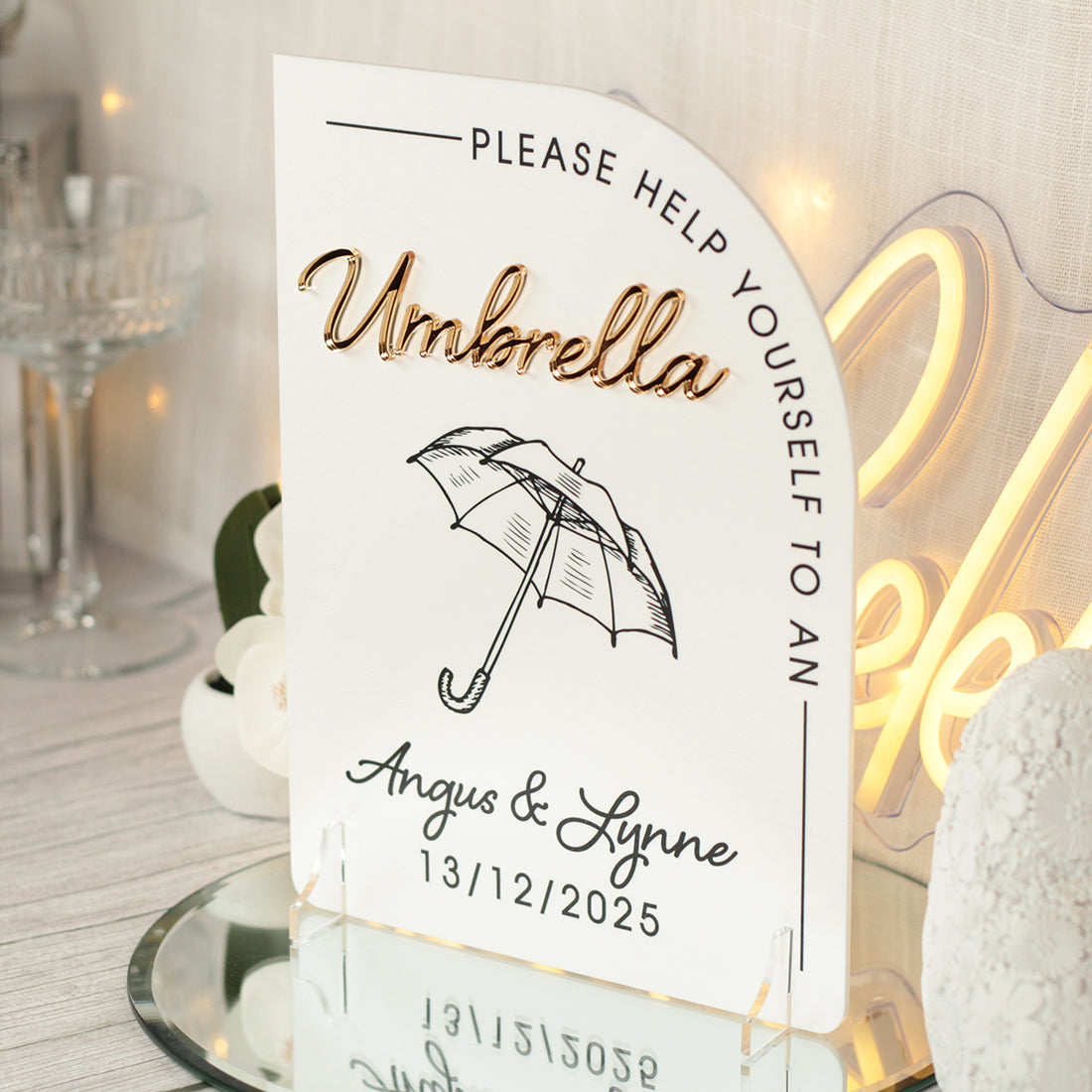 Modern Arch Umbrella Acrylic Sign