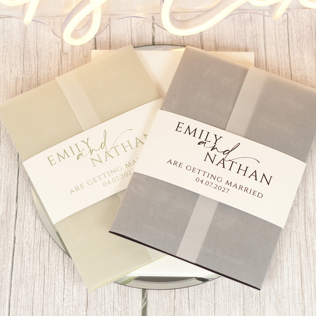 Manhattan Vellum Wrapped Invitation Bundle