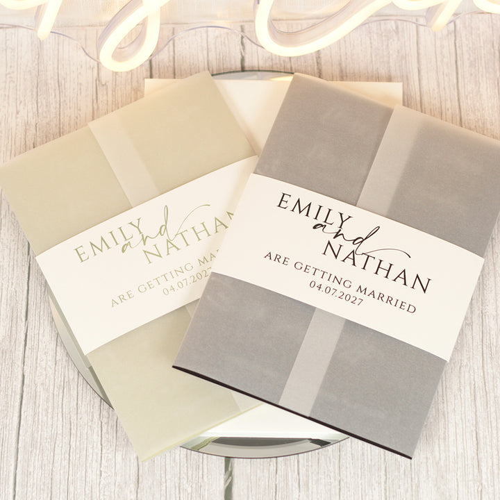 Manhattan Vellum Wrapped Invitation Bundle