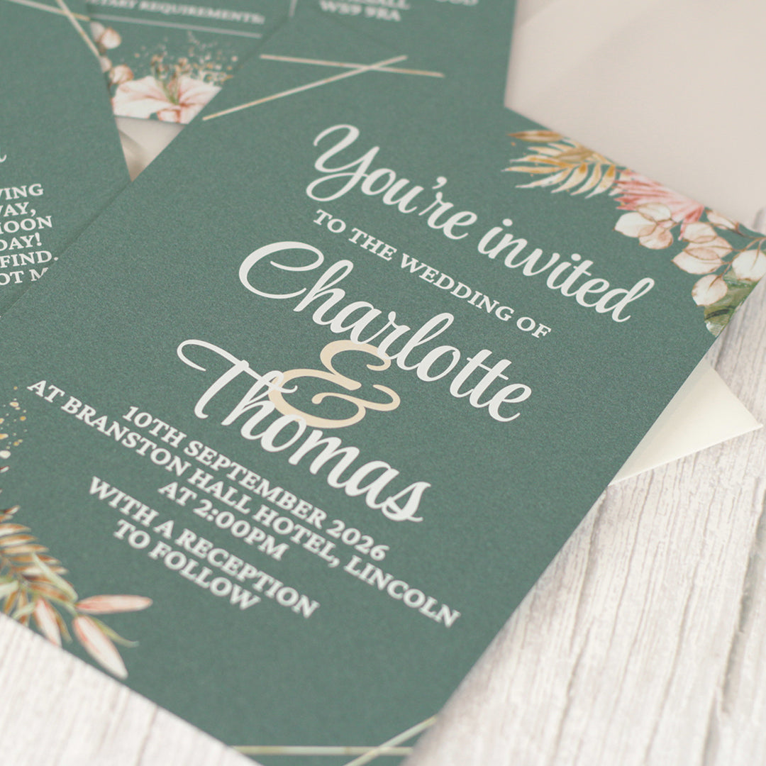Tropical Boho Vellum Wrapped Invitation Bundle