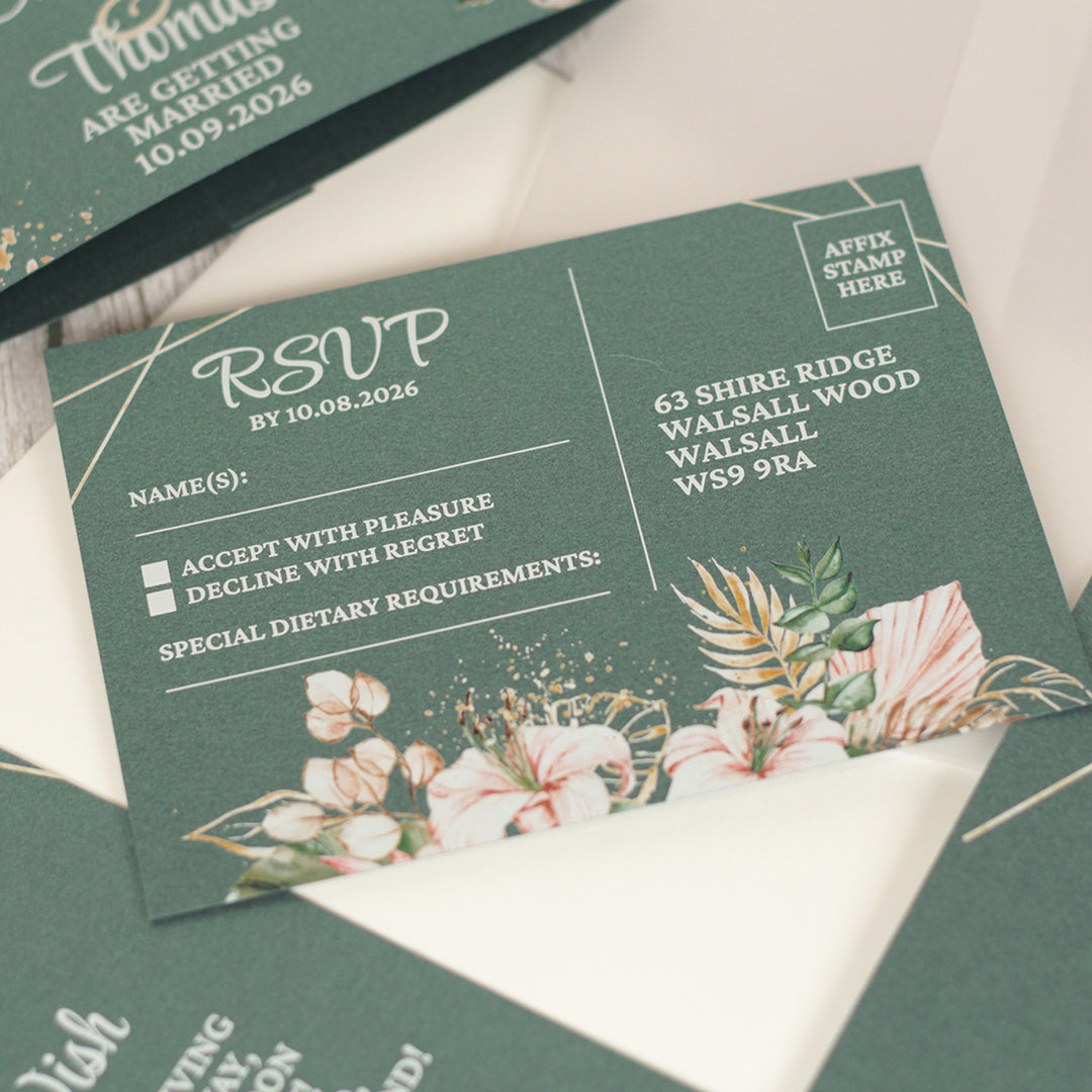 Tropical Boho Vellum Wrapped Invitation Bundle