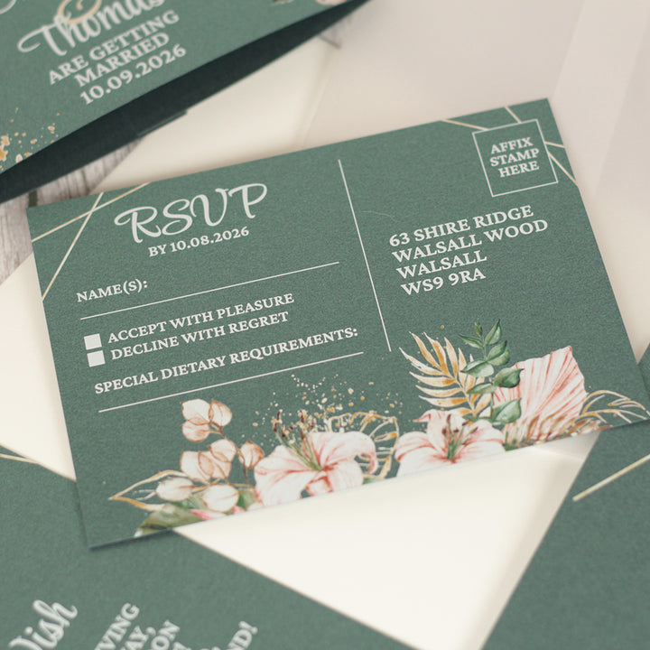Tropical Boho Vellum Wrapped Invitation Bundle