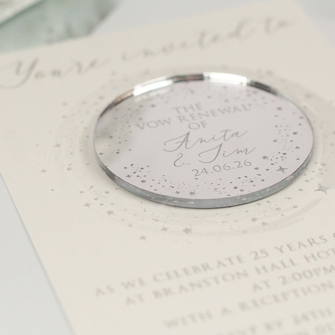 Sparkly Circle Vow Renewal Invitation Magnet-Weddings by Lumi