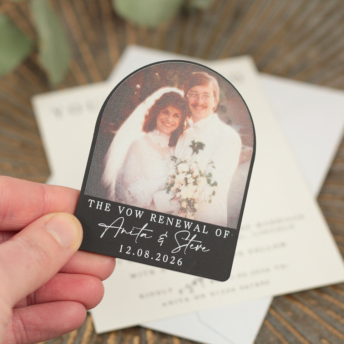 Modern Acrylic Photo Vow Renewal Invitation Magnet-Weddings by Lumi