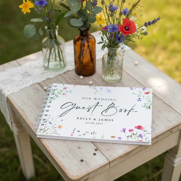 Watercolour Wildflower Wedding Card Post Box