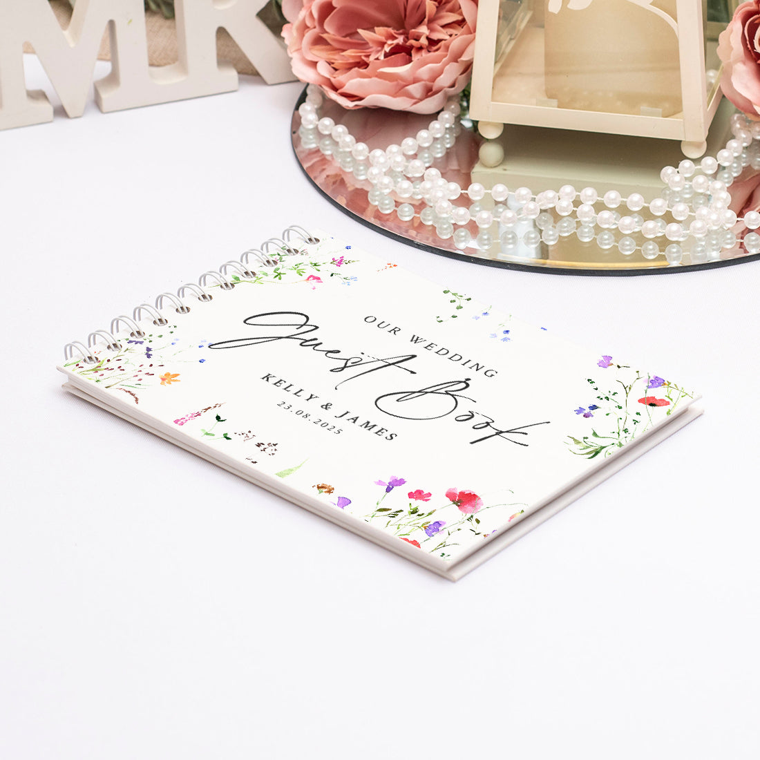 Watercolour Wildflower A5 or A4 Wedding Guest Book