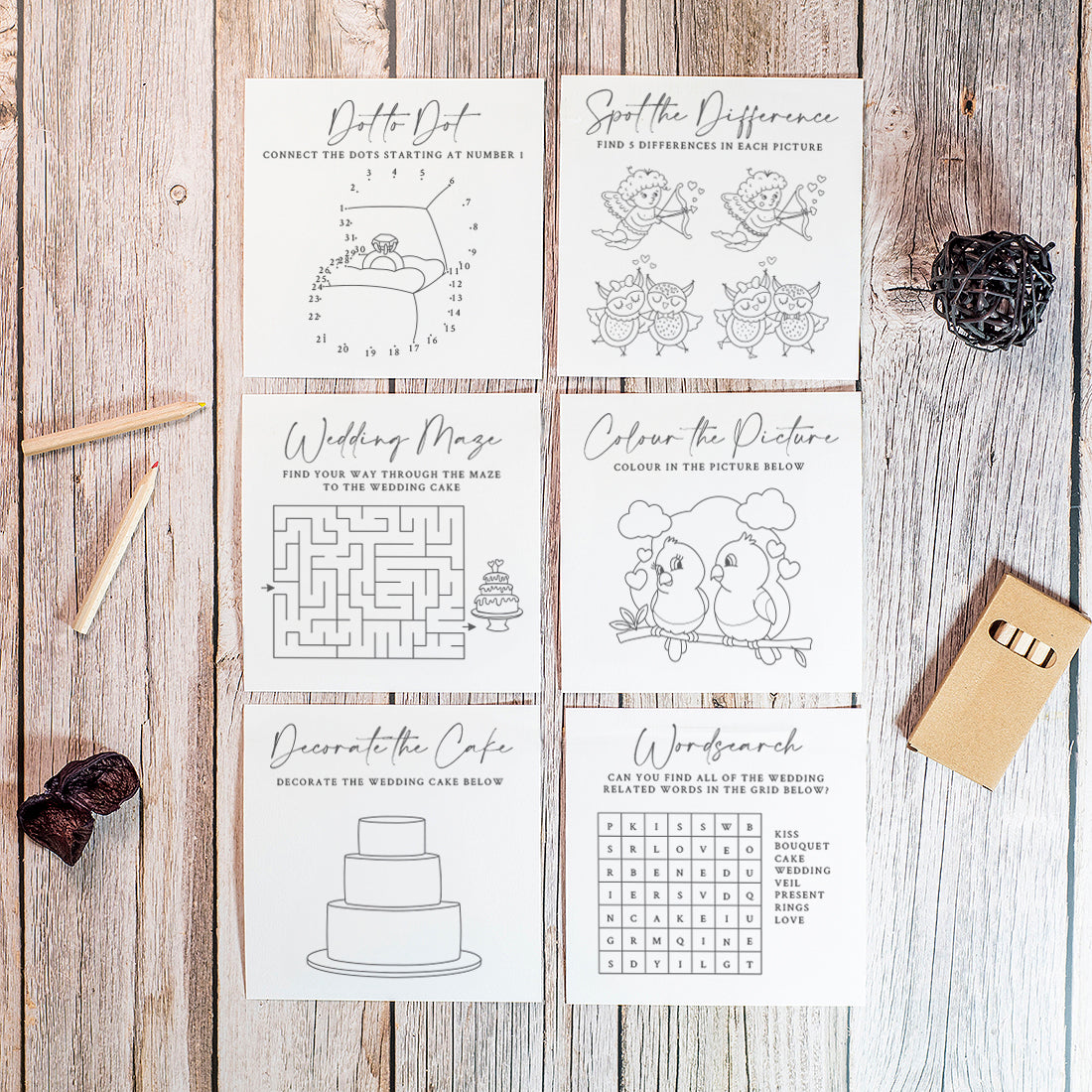 Watercolour Wildflower Children's Wedding Activity Pack-Weddings by Lumi