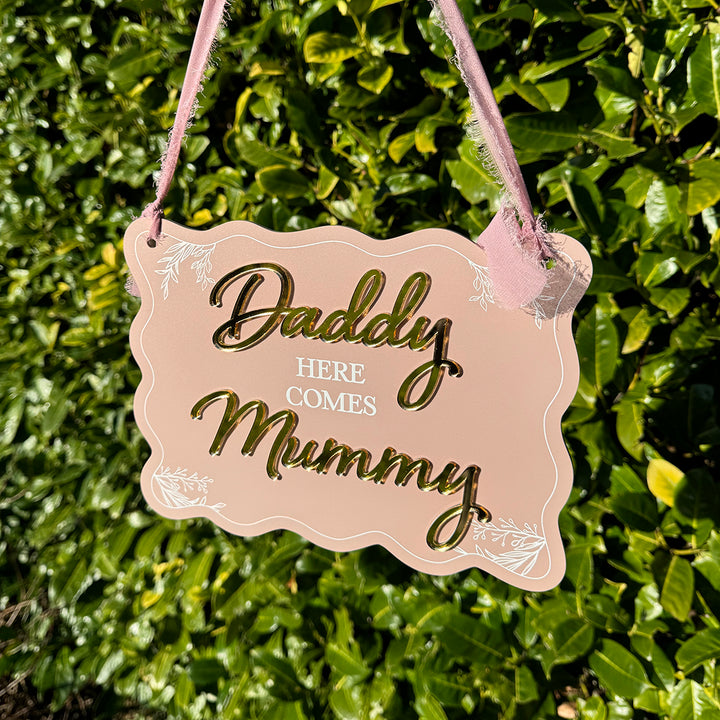 Wavy Edge Bridal Party Acrylic Carry Sign-Weddings by Lumi
