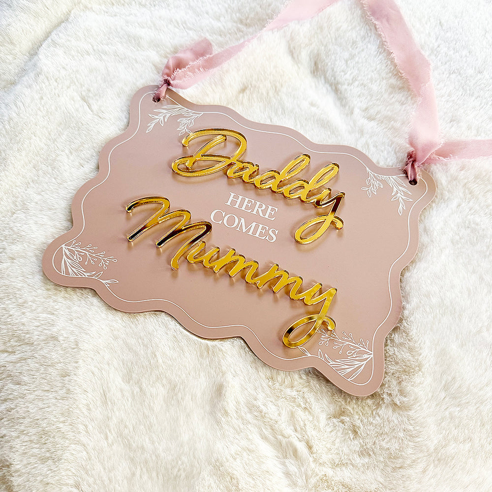Wavy Edge Bridal Party Acrylic Carry Sign-Weddings by Lumi