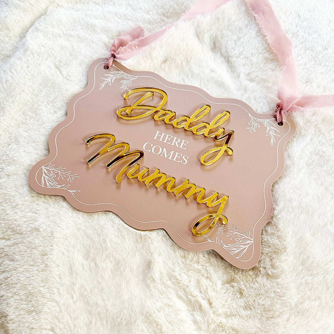 Wavy Edge Bridal Party Acrylic Carry Sign-Weddings by Lumi
