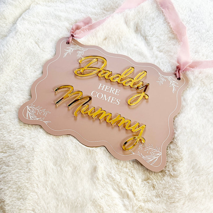 Wavy Edge Bridal Party Acrylic Carry Sign-Weddings by Lumi