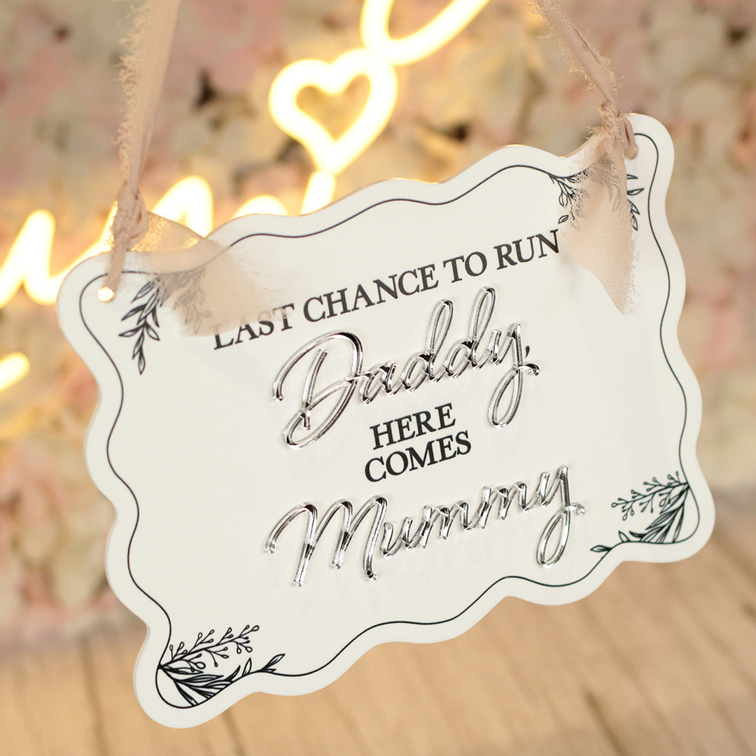 Wavy Edge Bridal Party Acrylic Carry Sign-Weddings by Lumi