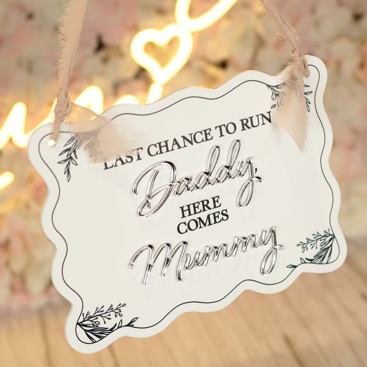 Wavy Edge Bridal Party Acrylic Carry Sign-Weddings by Lumi