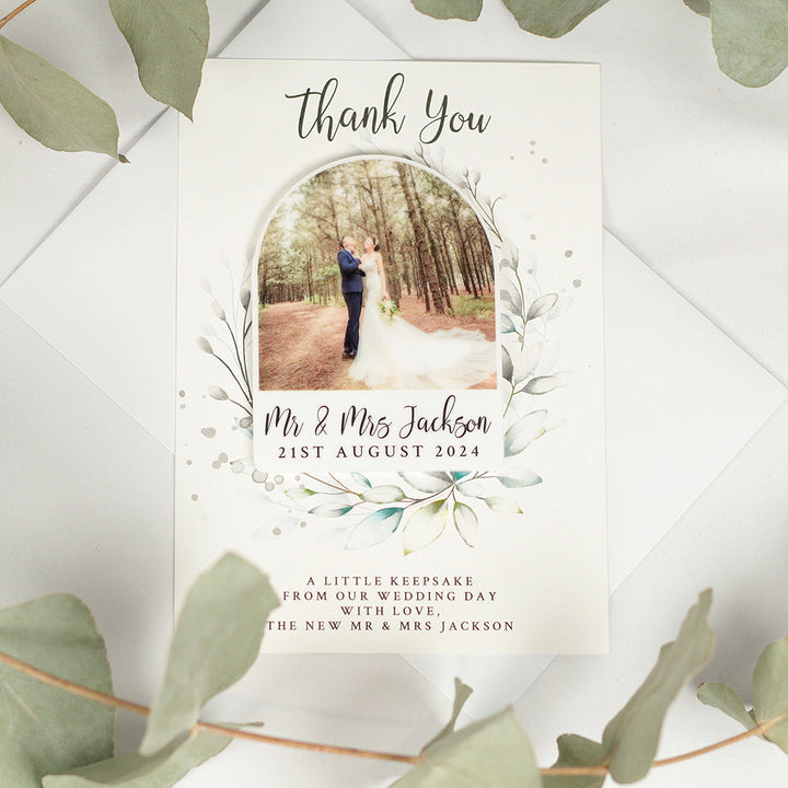 Botanical Wreath Acrylic Photo Wedding Thank You Magnets-Weddings by Lumi
