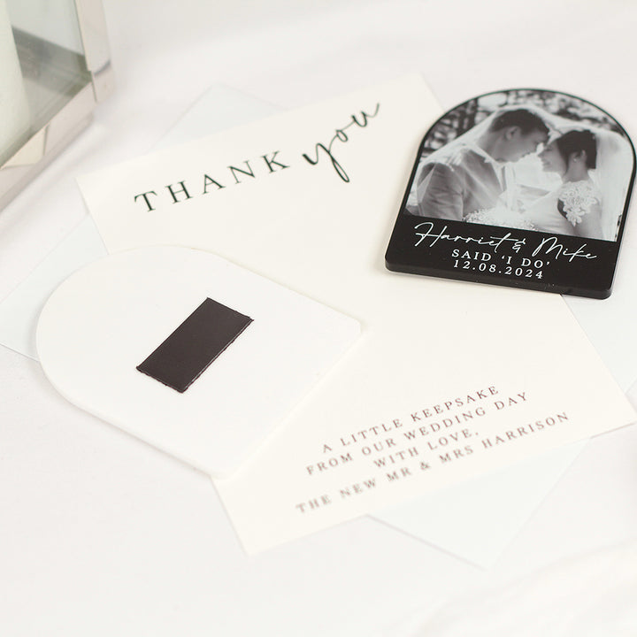 Modern Acrylic Photo Wedding Thank You Magnet-Weddings by Lumi