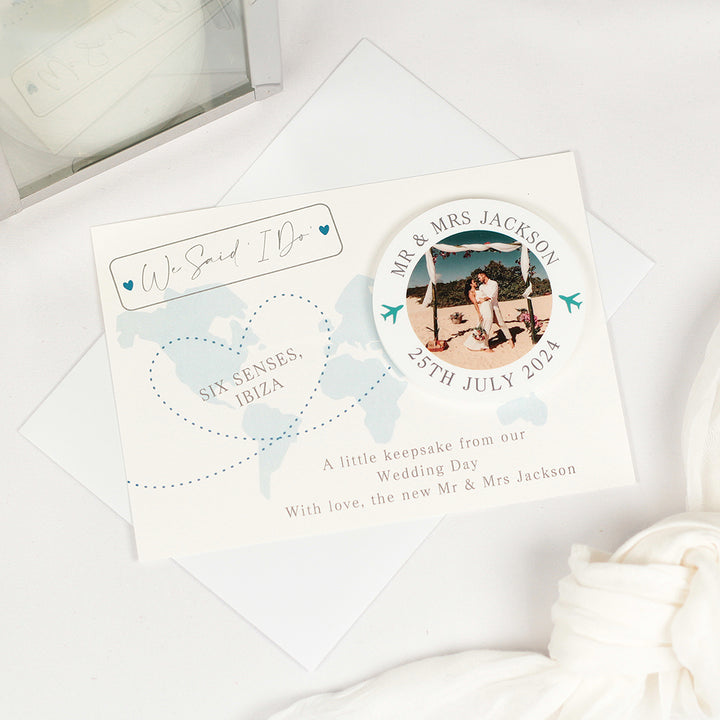World Map Acrylic Destination Wedding Photo Thank You Magnets-Weddings by Lumi