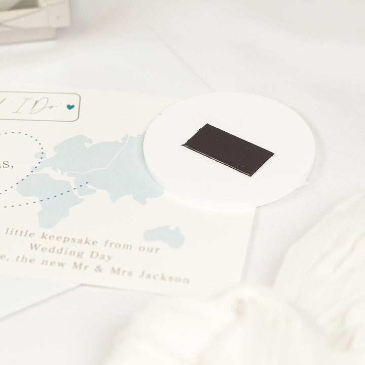 World Map Acrylic Destination Wedding Photo Thank You Magnets-Weddings by Lumi