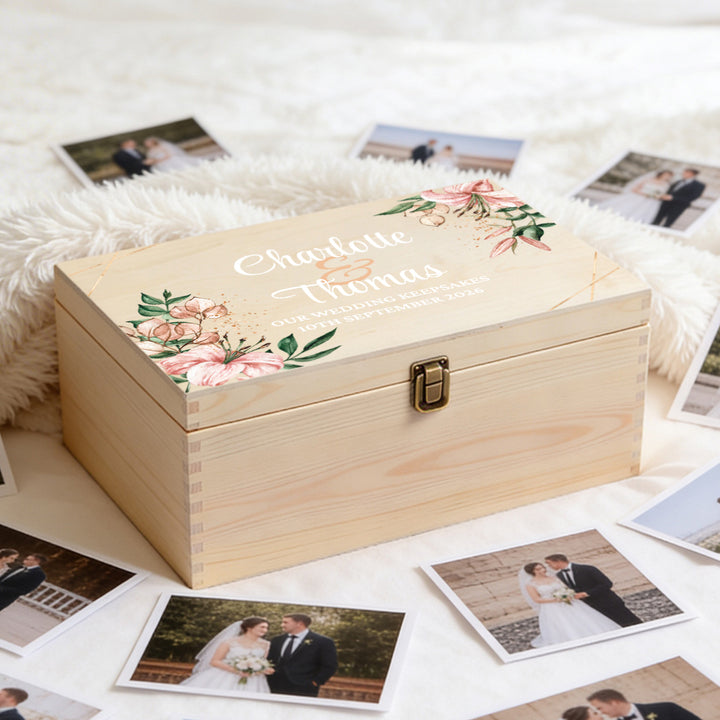 Tropical Boho Large Wooden Keepsake Box