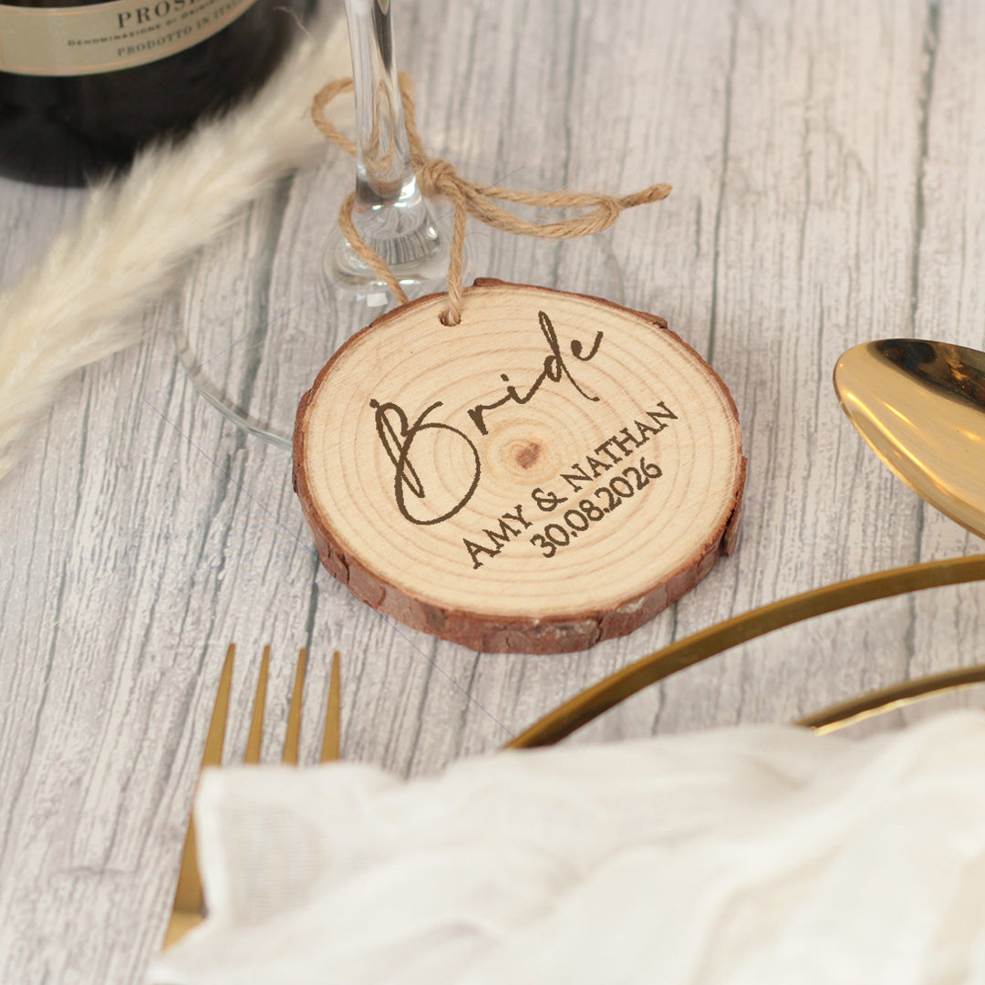 Wood Slice Place Setting Favour