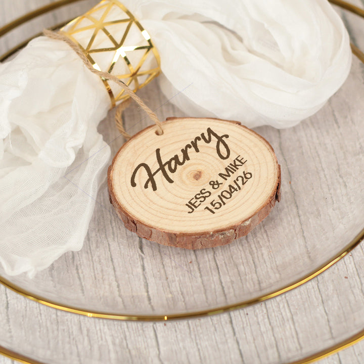 Wood Slice Place Setting Favour