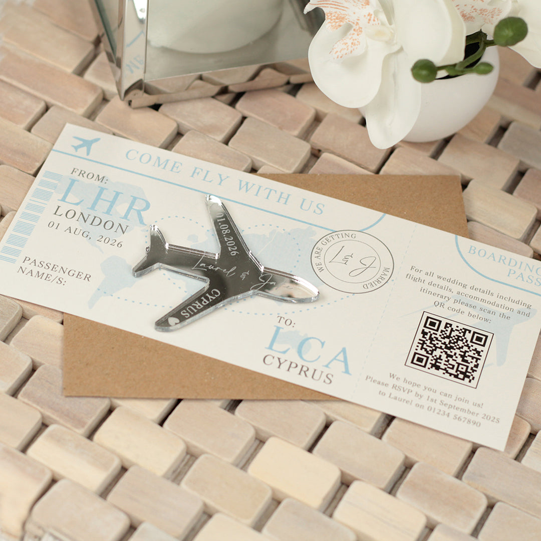 Boarding Pass Destination Wedding Invitation and Magnet-Weddings by Lumi