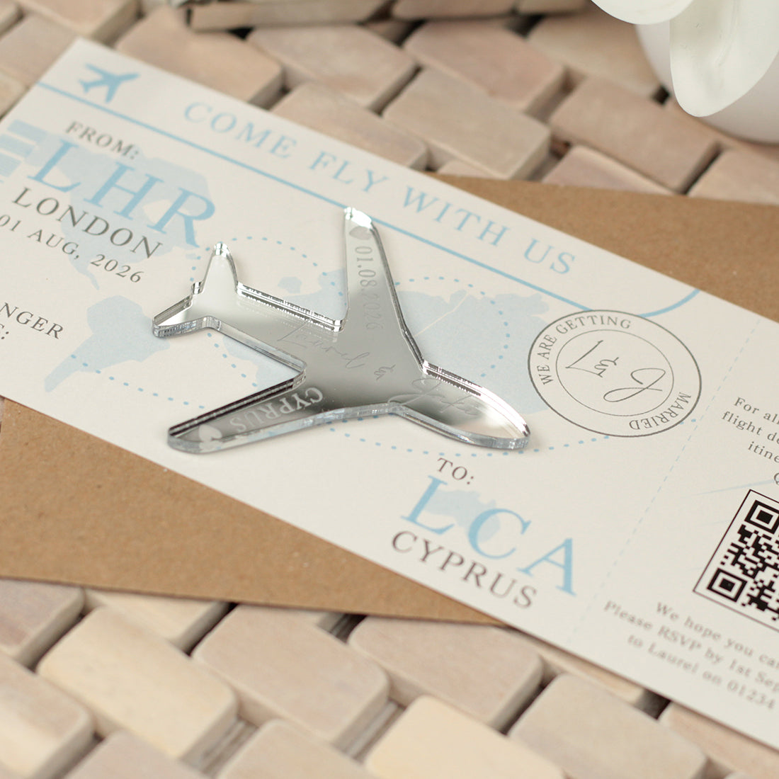 Boarding Pass Destination Wedding Invitation and Magnet