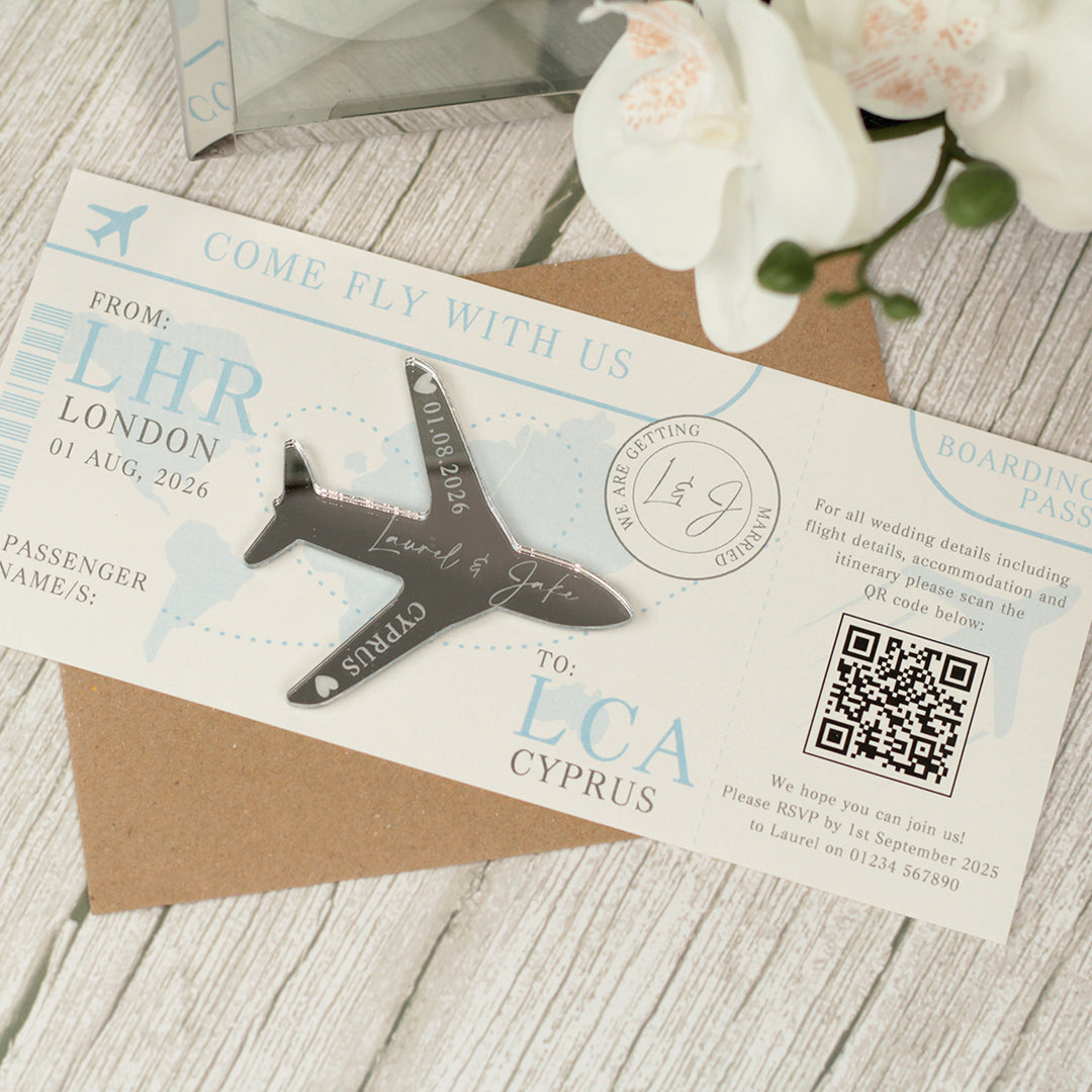 Boarding Pass Destination Wedding Invitation and Magnet-Weddings by Lumi