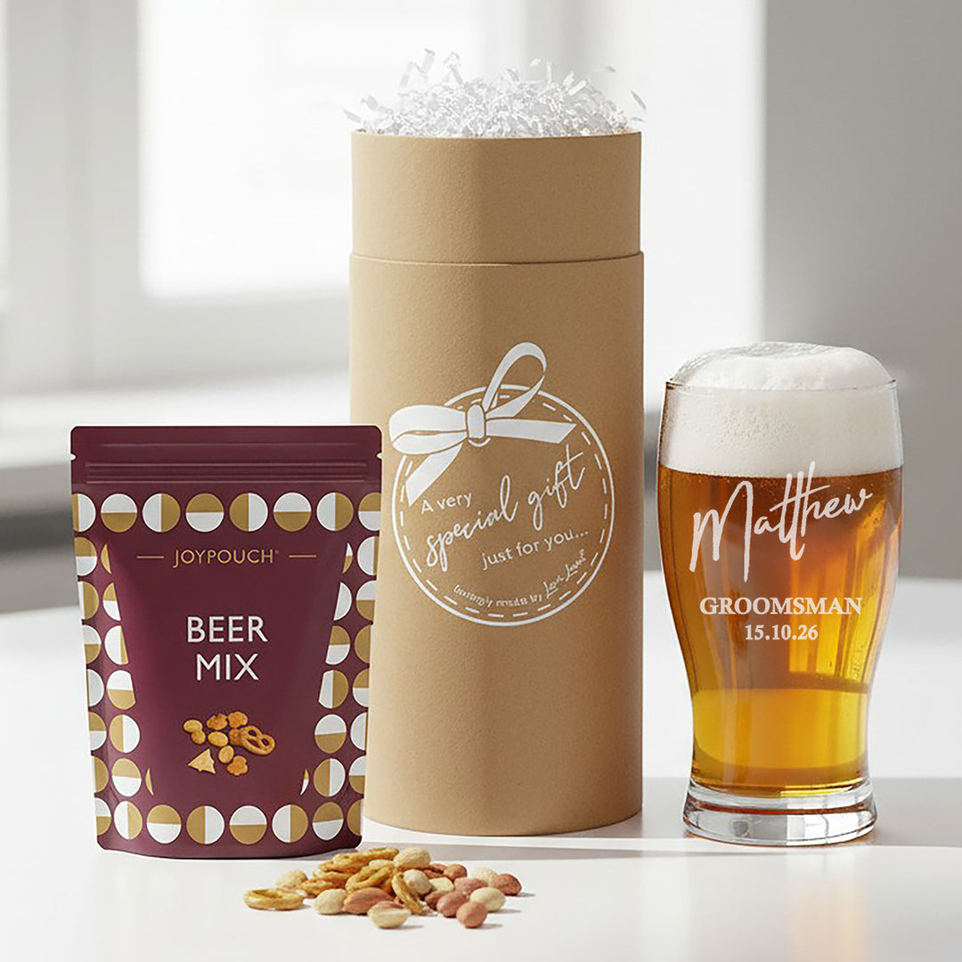 Wedding Role Groomsman Pint Glass Thank You Gift