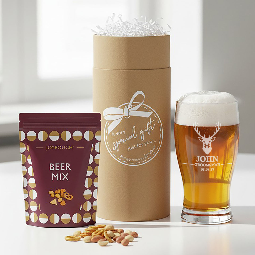 Stag Groomsman Role Pint Glass Thank You Gift