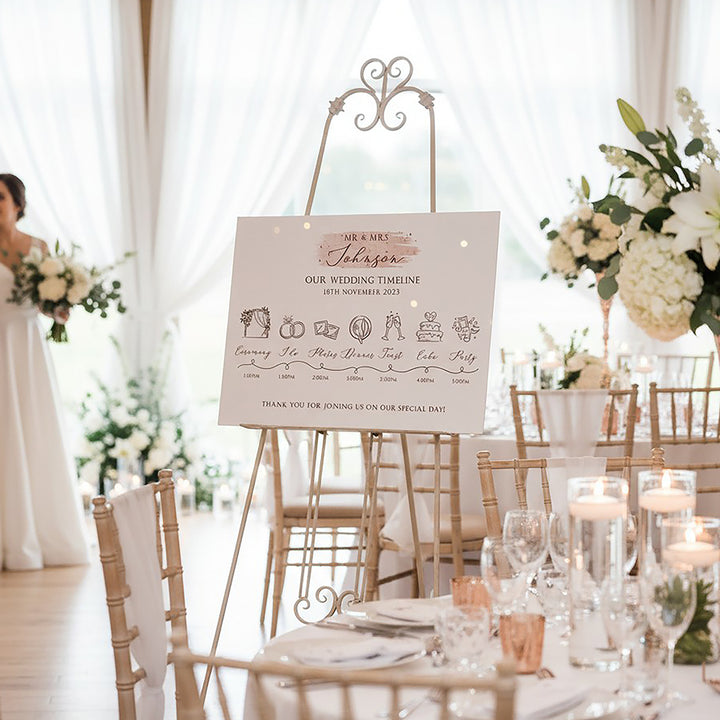 Sparkly Circle Order of the Day Timeline Acrylic Sign Board