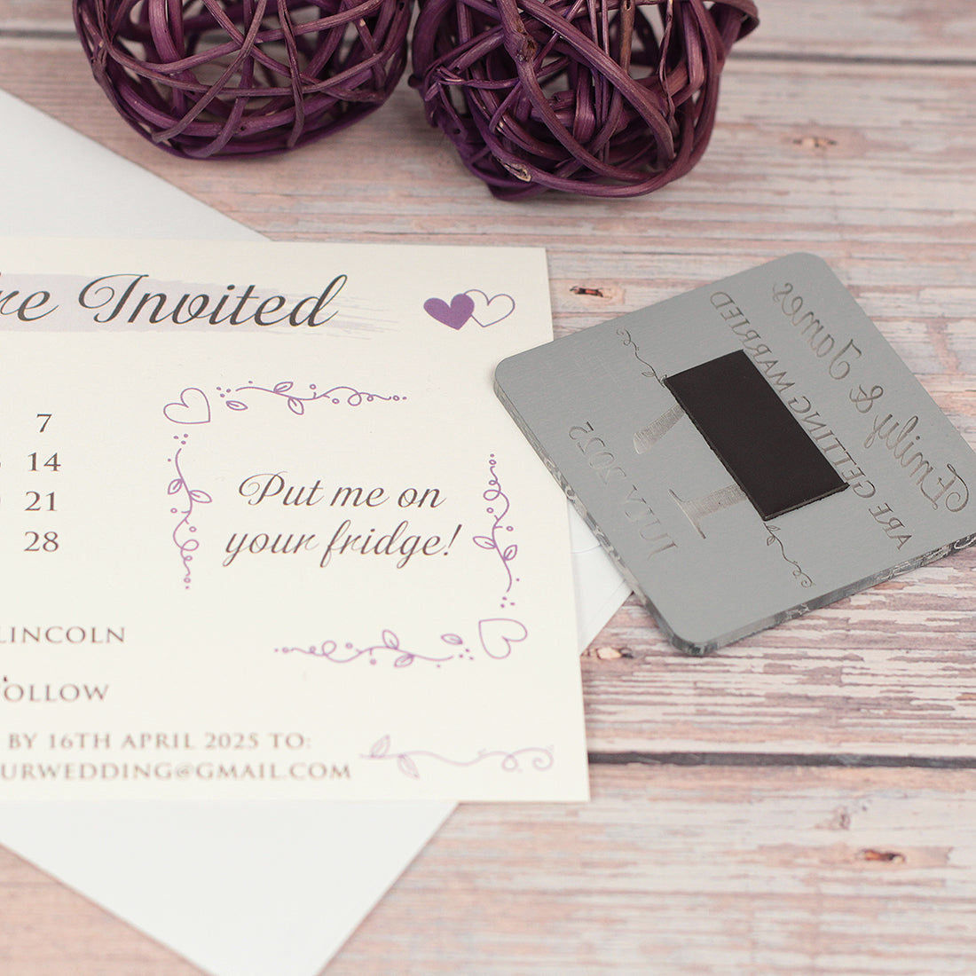 Calendar Wedding Invitation Magnet