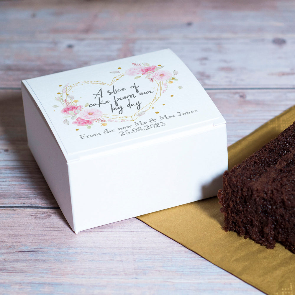 Geometric Floral Heart Cake Box-Weddings by Lumi