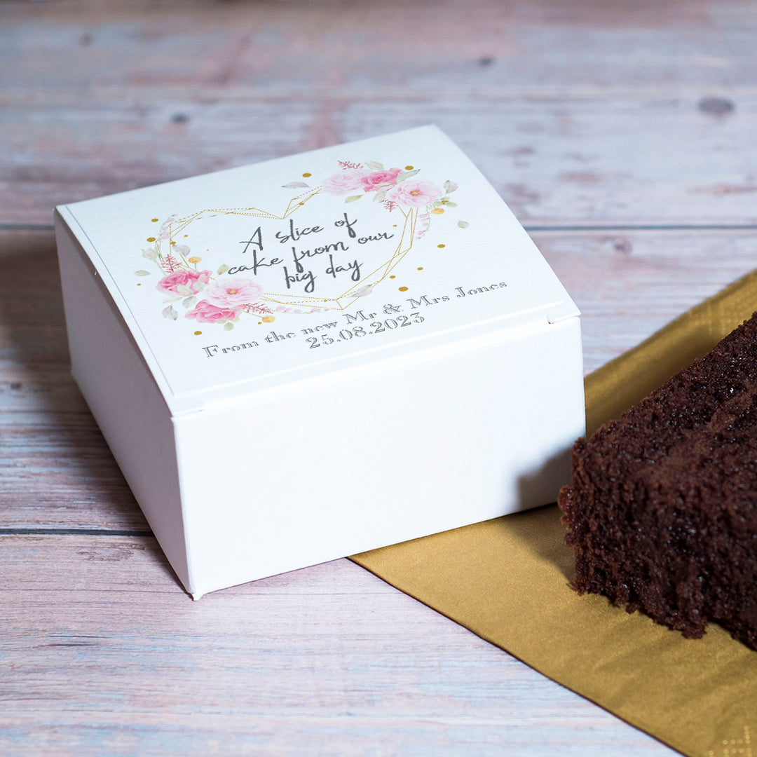 Geometric Floral Heart Cake Box-Weddings by Lumi