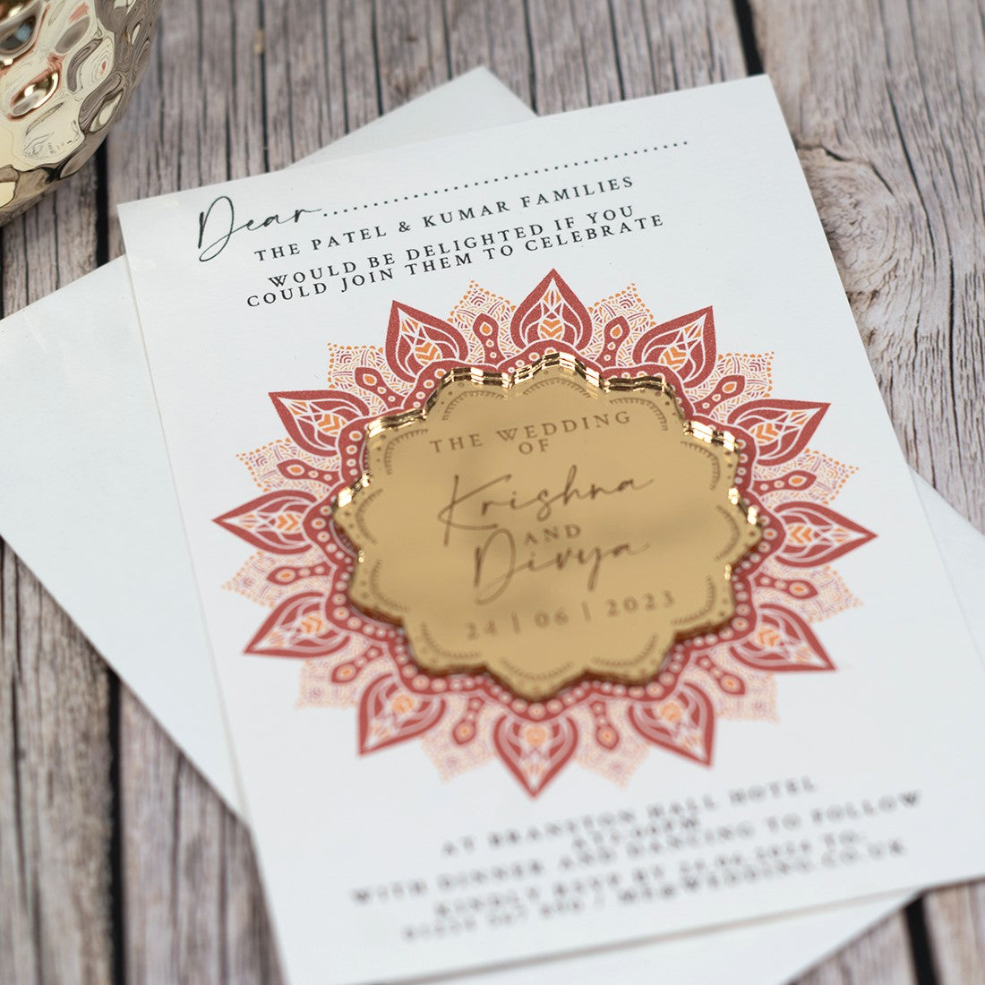 Indian Mandala Wedding Invitation Magnet
