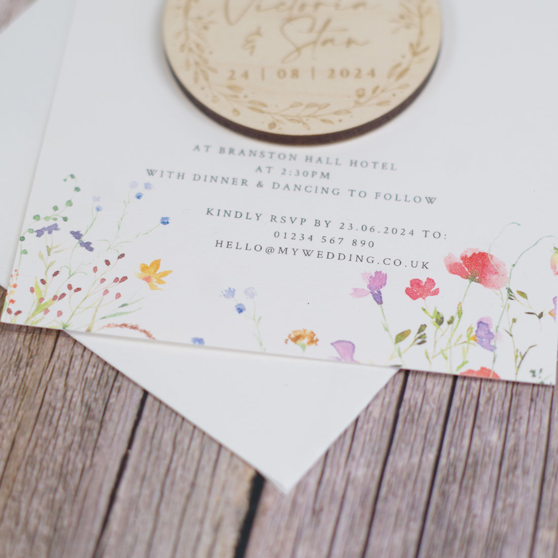 Watercolour Wildflower Wedding Invitation Magnet-Weddings by Lumi