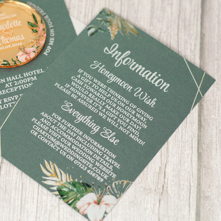 Tropical Boho Wedding Invitation Acrylic Magnet