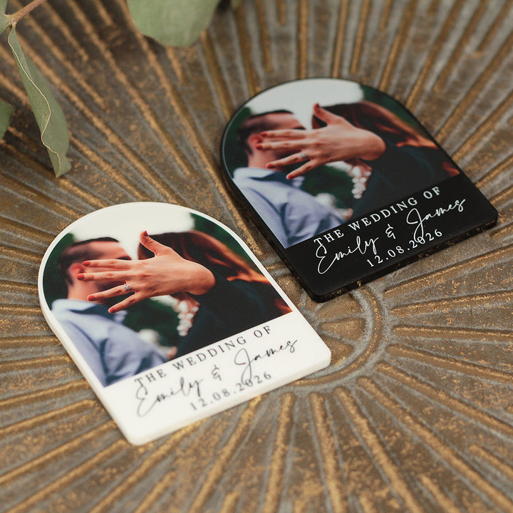 Modern Acrylic Photo Wedding Invitation Magnets &amp; Cards-Weddings by Lumi