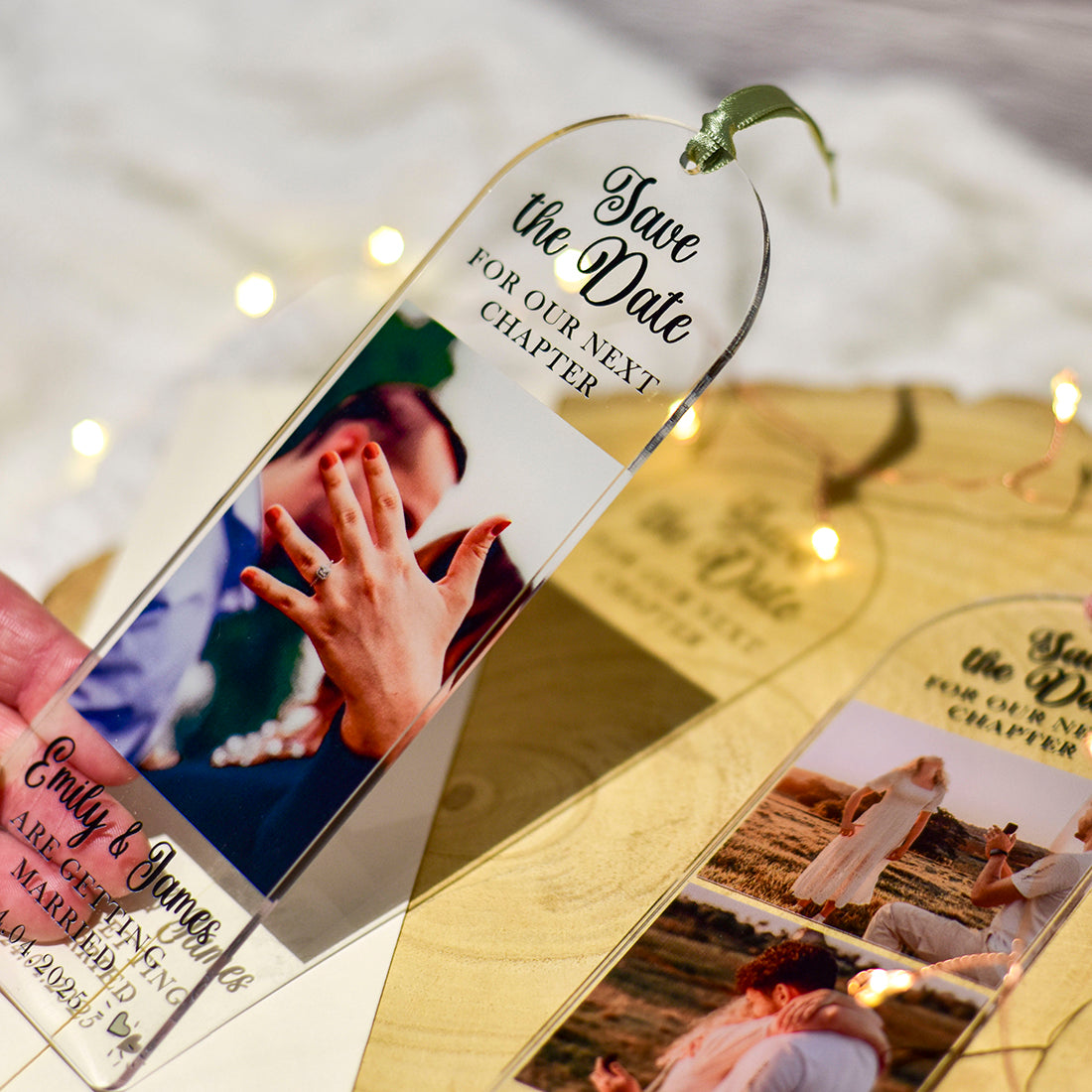 Save the Date Photo Acrylic Bookmark