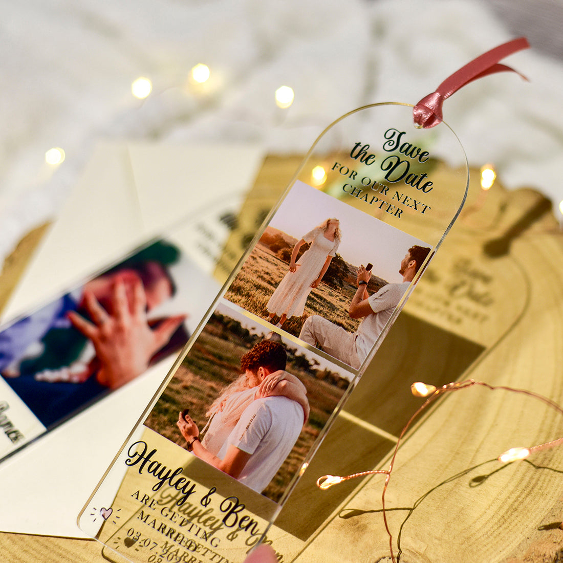 Save the Date Photo Acrylic Bookmark