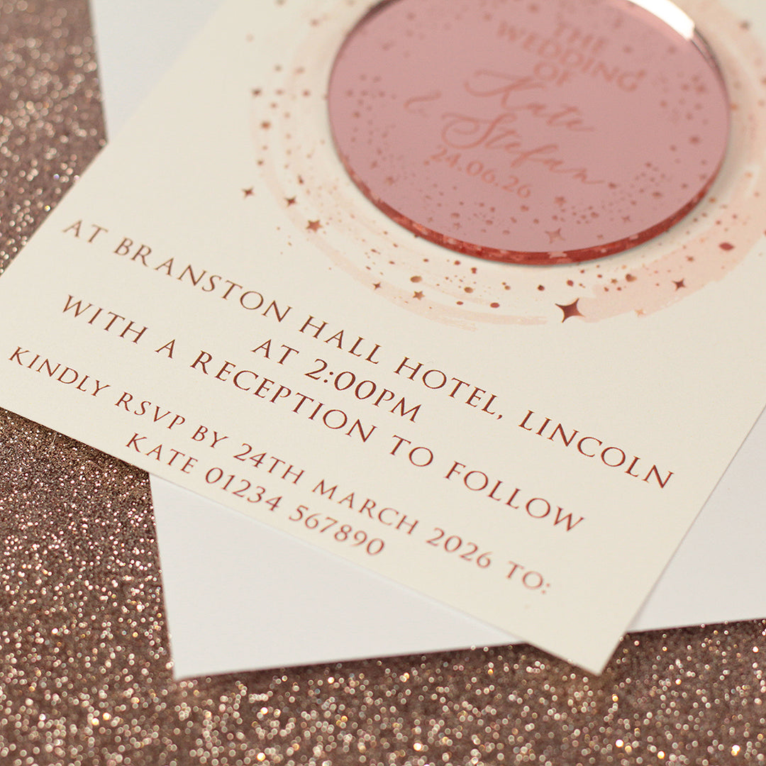 Sparkly Circle Wedding Invitation Magnet-Weddings by Lumi