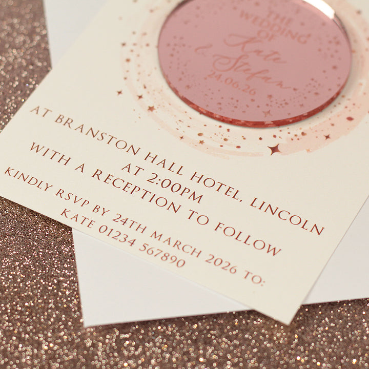 Sparkly Circle Wedding Invitation Magnet-Weddings by Lumi