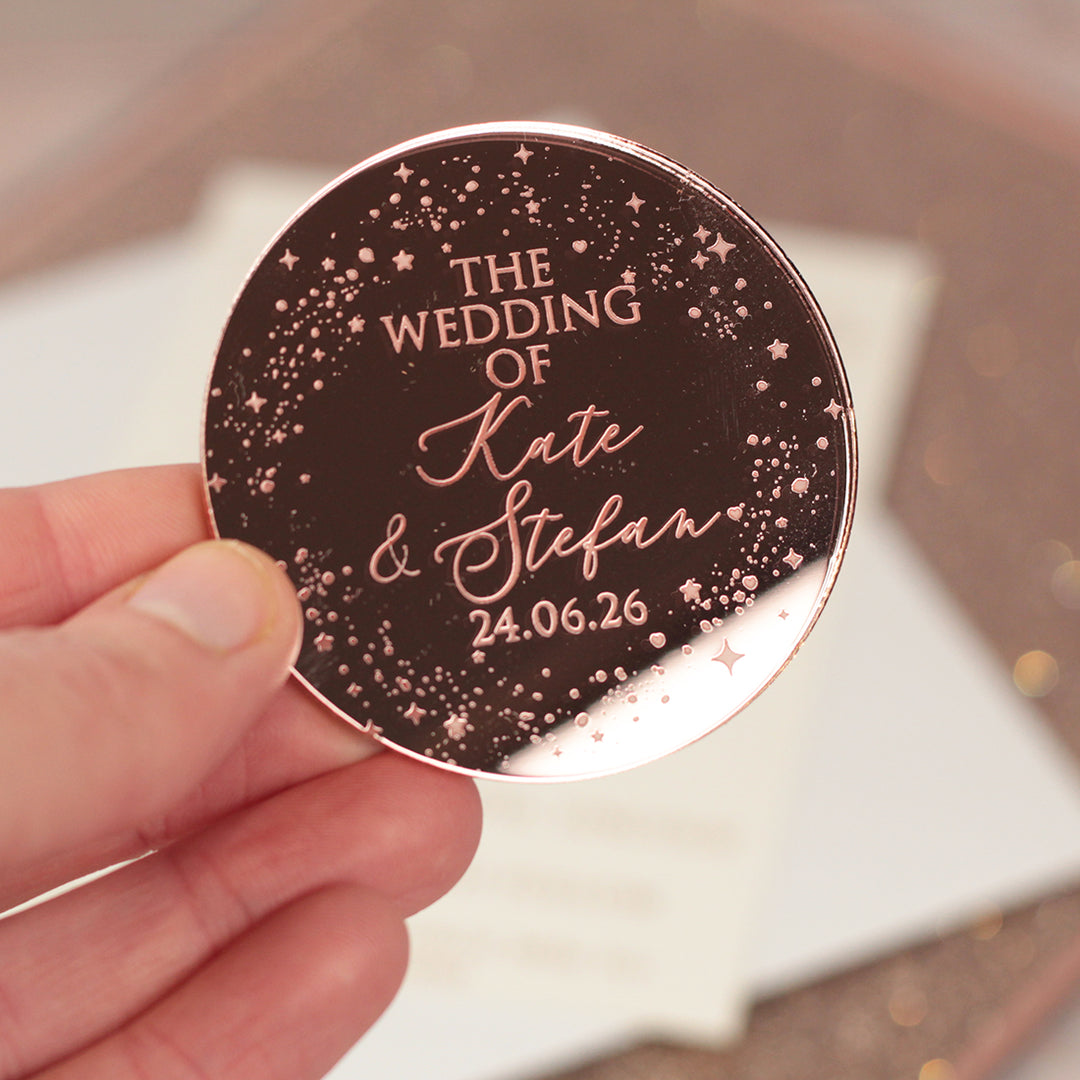 Sparkly Circle Wedding Invitation Magnet-Weddings by Lumi