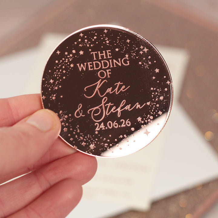 Sparkly Circle Wedding Invitation Magnet-Weddings by Lumi