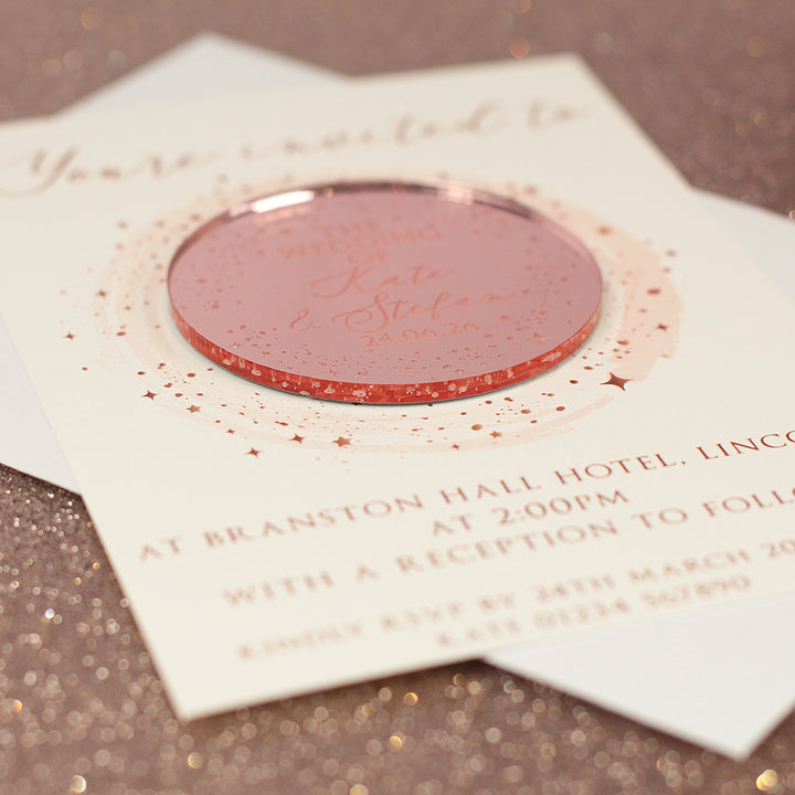 Sparkly Circle Wedding Invitation Magnet-Weddings by Lumi