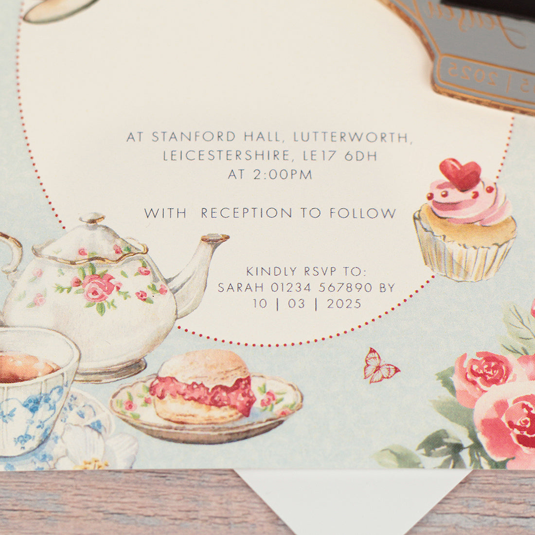 Vintage Tea Party Wedding Invitation Magnet-Weddings by Lumi
