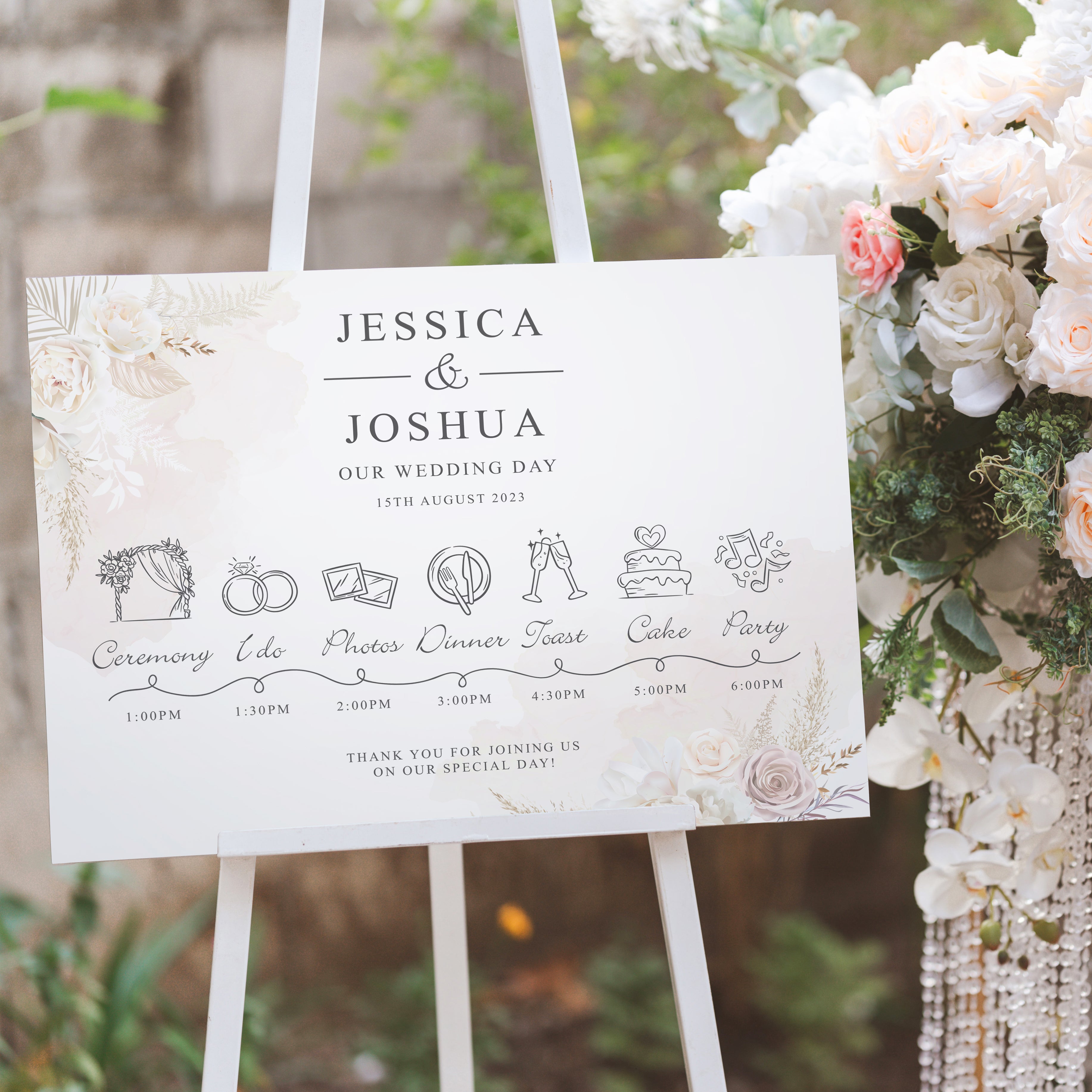 Signage Bundle: Blush Flowers