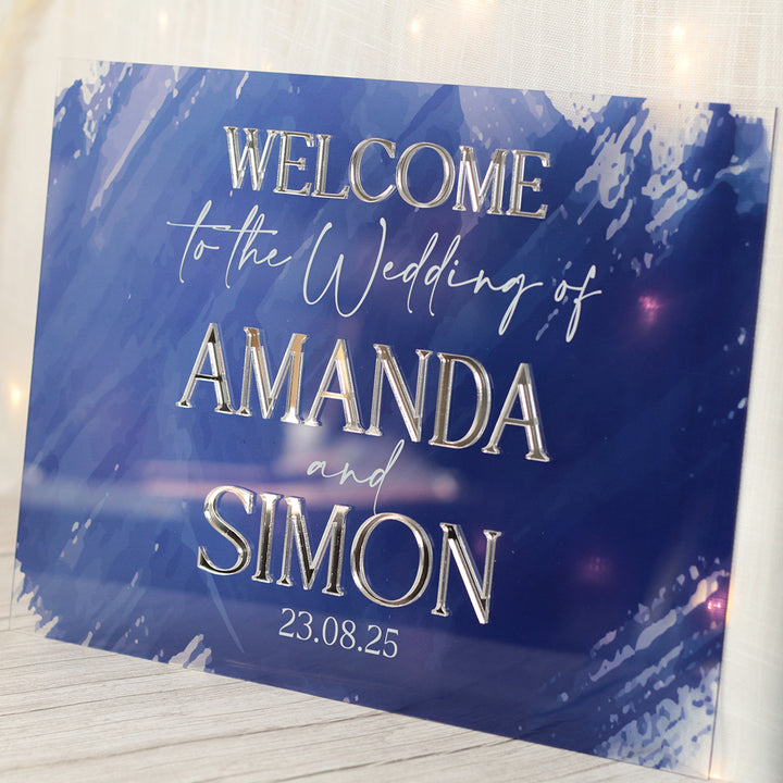 Colour Splash Welcome to Our Wedding Acrylic Sign
