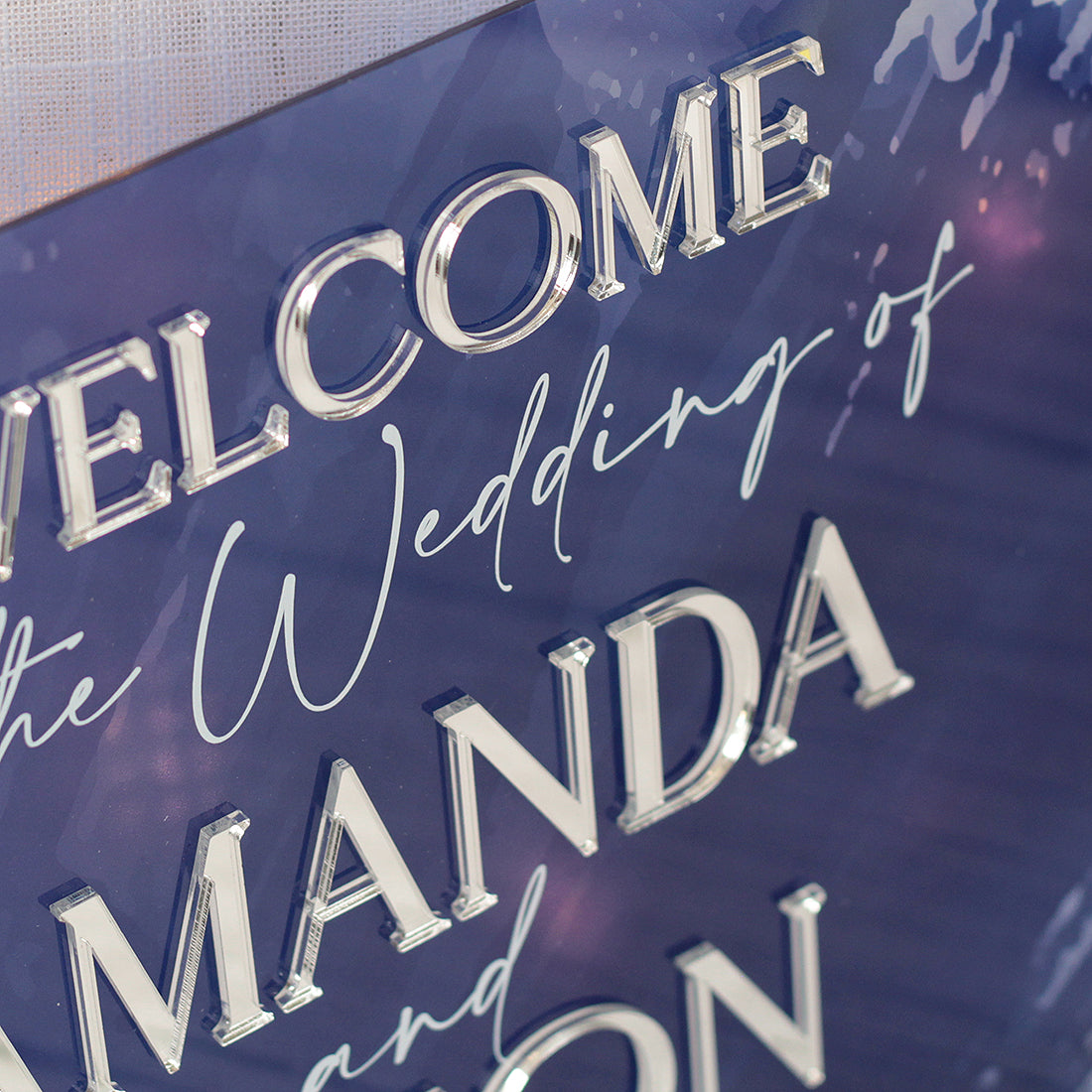 Colour Splash Welcome to Our Wedding Acrylic Sign