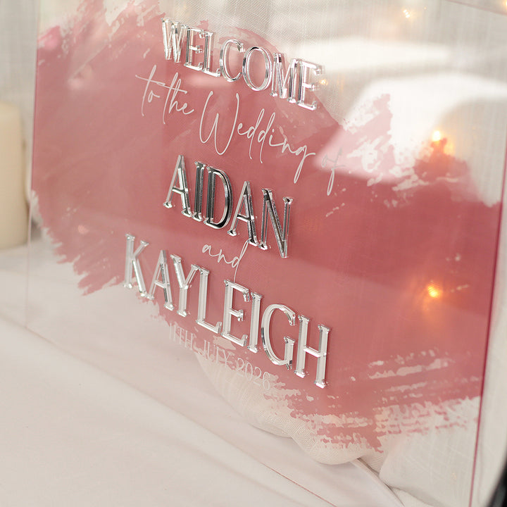 Colour Splash Welcome to Our Wedding Acrylic Sign