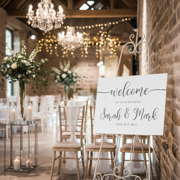 Classic Script Welcome to Our Wedding Sign